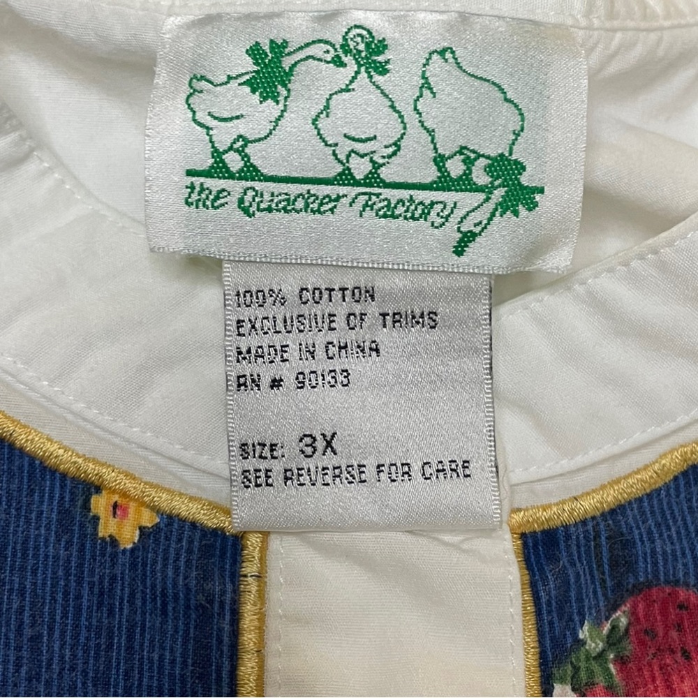 VTG Quacker Factory Watermelon Strawberry Button Up Short Sleeve‎ Shirt Size 3XL - Picture 7 of 8